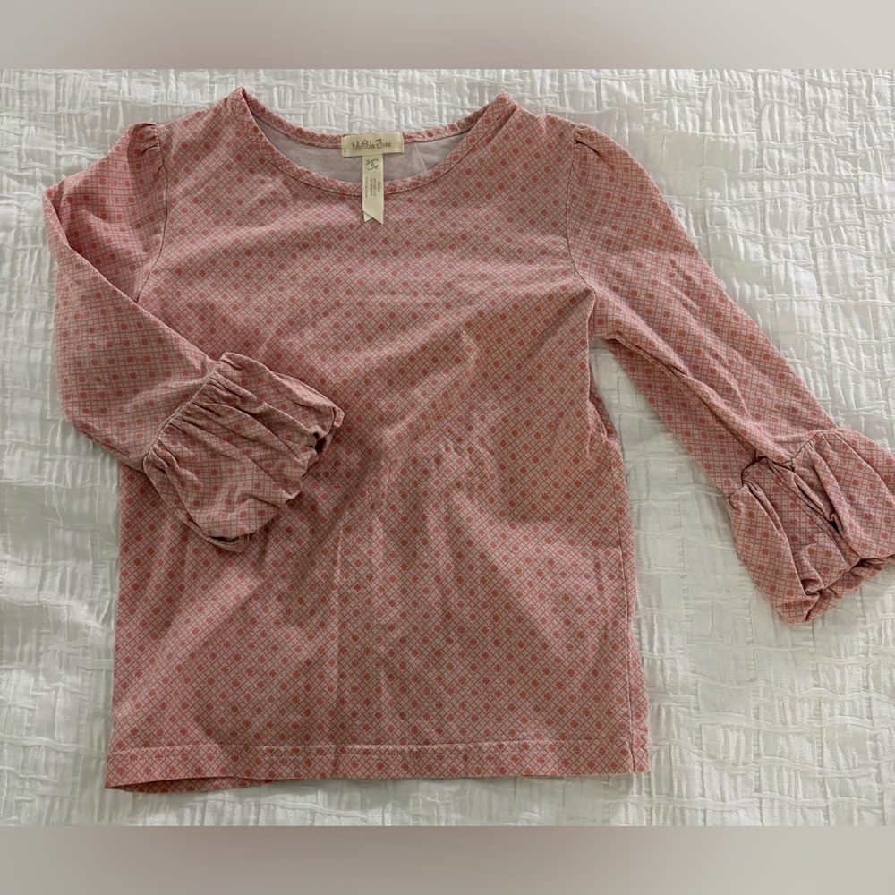 Matilda Jane Pink Patterned Long Sleeve Top with Ruffle Cuffs